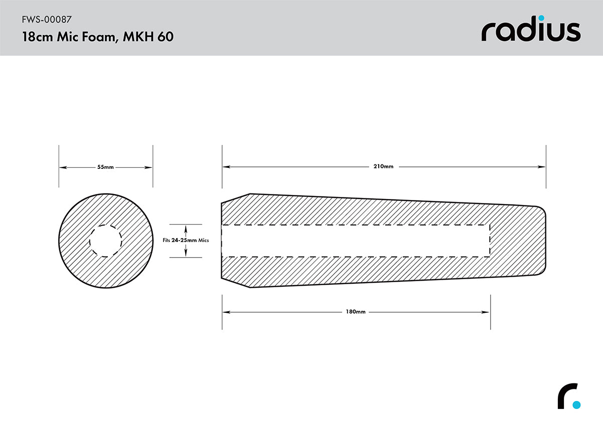 Shotgun Mic Foam Windshield, MKH 60