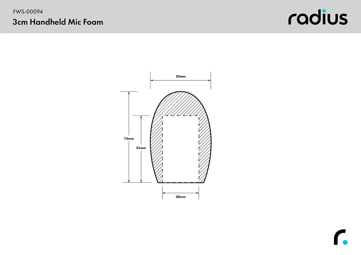 Handheld Mic Foam Windshield, 3.0cm x 55mm Hole