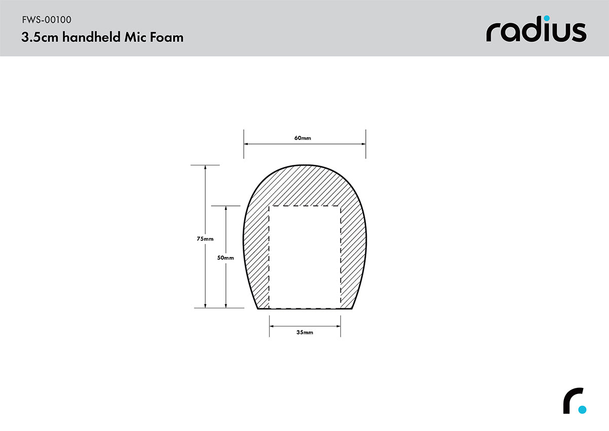 Handheld Mic Foam Windshield, 3.5cm x 50mm Hole