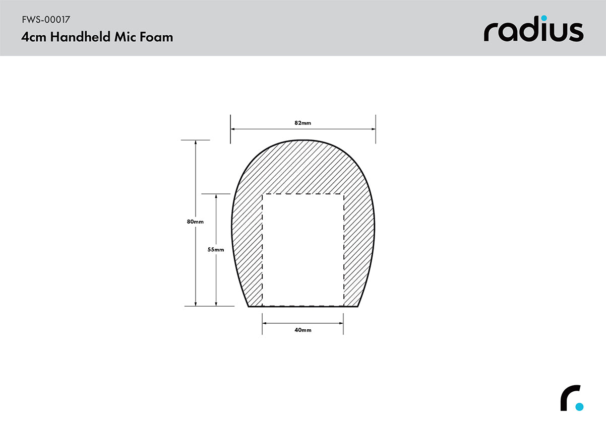 Handheld Mic Foam Windshield, 4.0cm x 55mm Hole