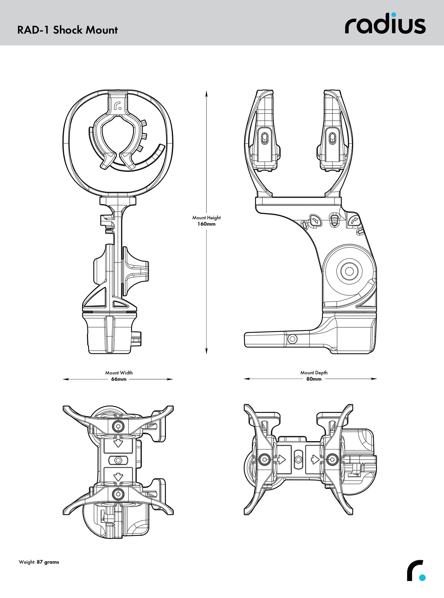 RAD-1 Shock-Mount, Interior Boom