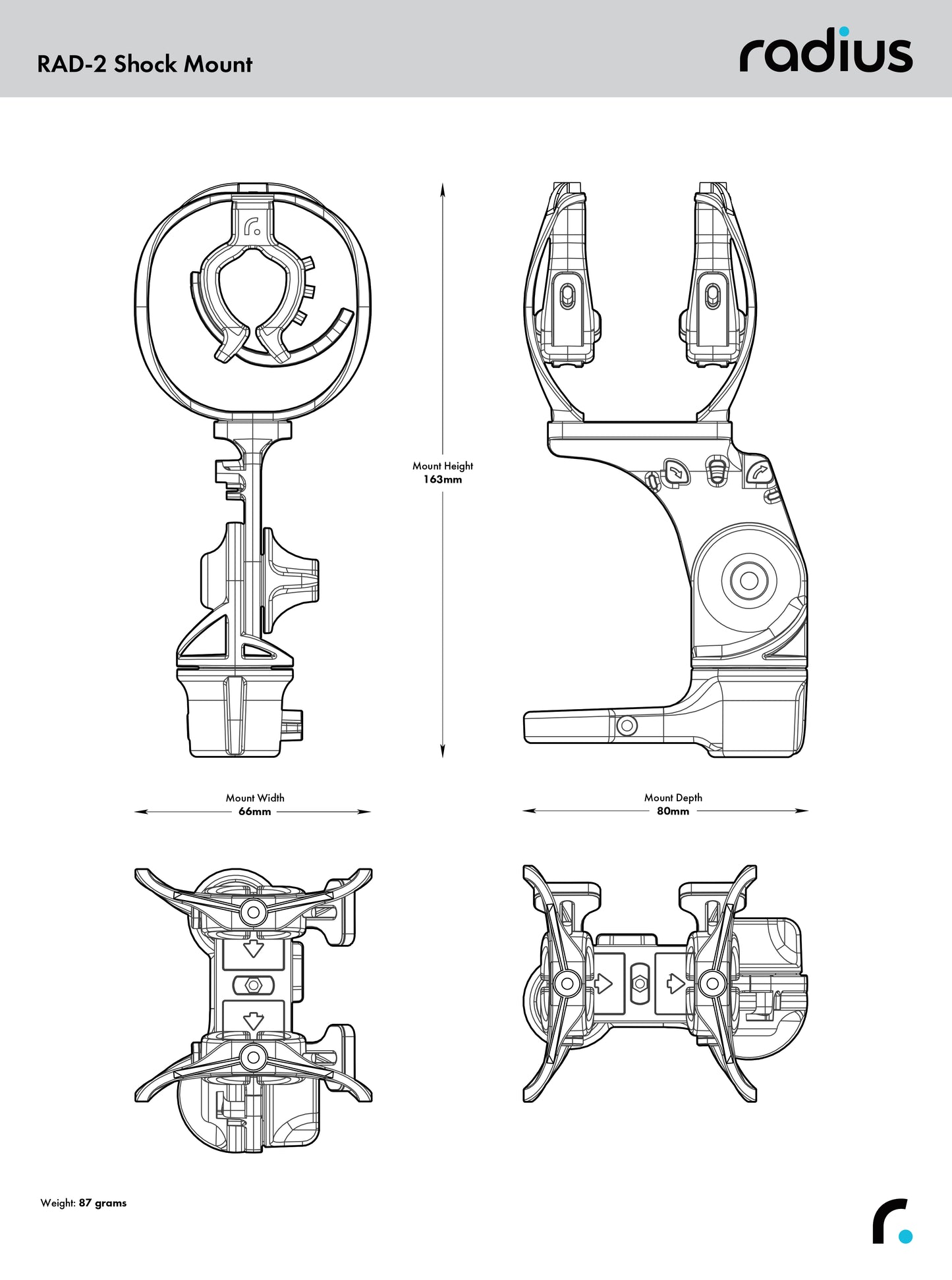 RAD-2 Shock-Mount, Exterior Boom